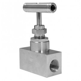 Winters NVA1001 Straight Body Soft Seat Stainless-Steel Needle Valve, 0.5" male x 0.5" female NPT