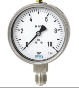 232.50 Series Dry Industrial Pressure Gauge, 6" Dial, 0 to 20 bar, 1/2 NPT SS Lower Mount, Panel Mount w/SS U-Clamp