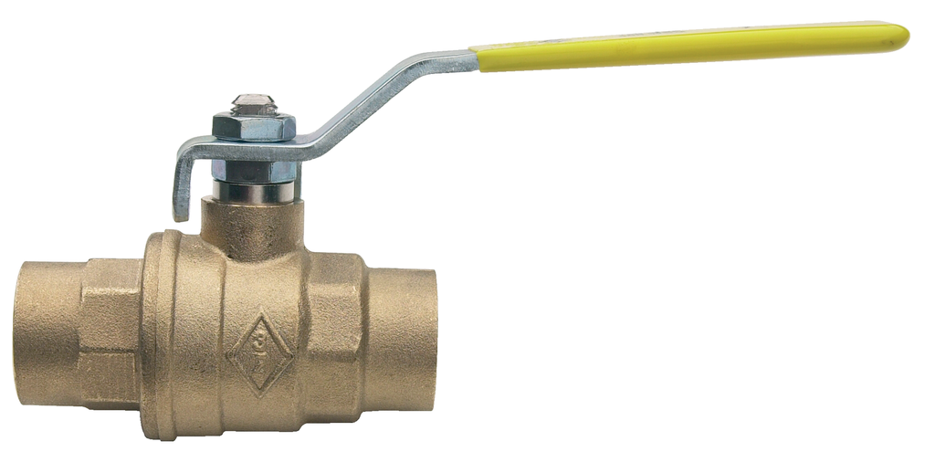 1715 Euro-Sfer Series Full Port Brass Ball Valve w/ Solder Ends & Lever Handle