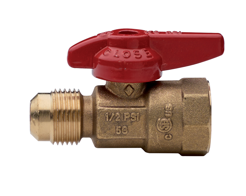 9281 Gas-Cock Series, Gas Ball Valve Unibody Design, Standard Port, FIP x FLARE Threaded