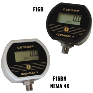 Cecomp F16B Series Battery Powered Digital Pressure Gauge with Min/Max & Selectable Units