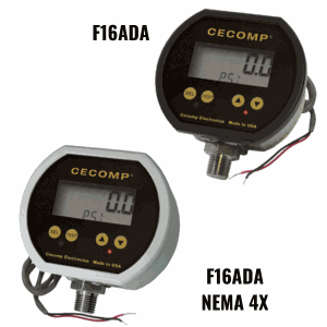 Cecomp F16ADA Series Pressure Gauge w/2 SPDT Alarm Relays