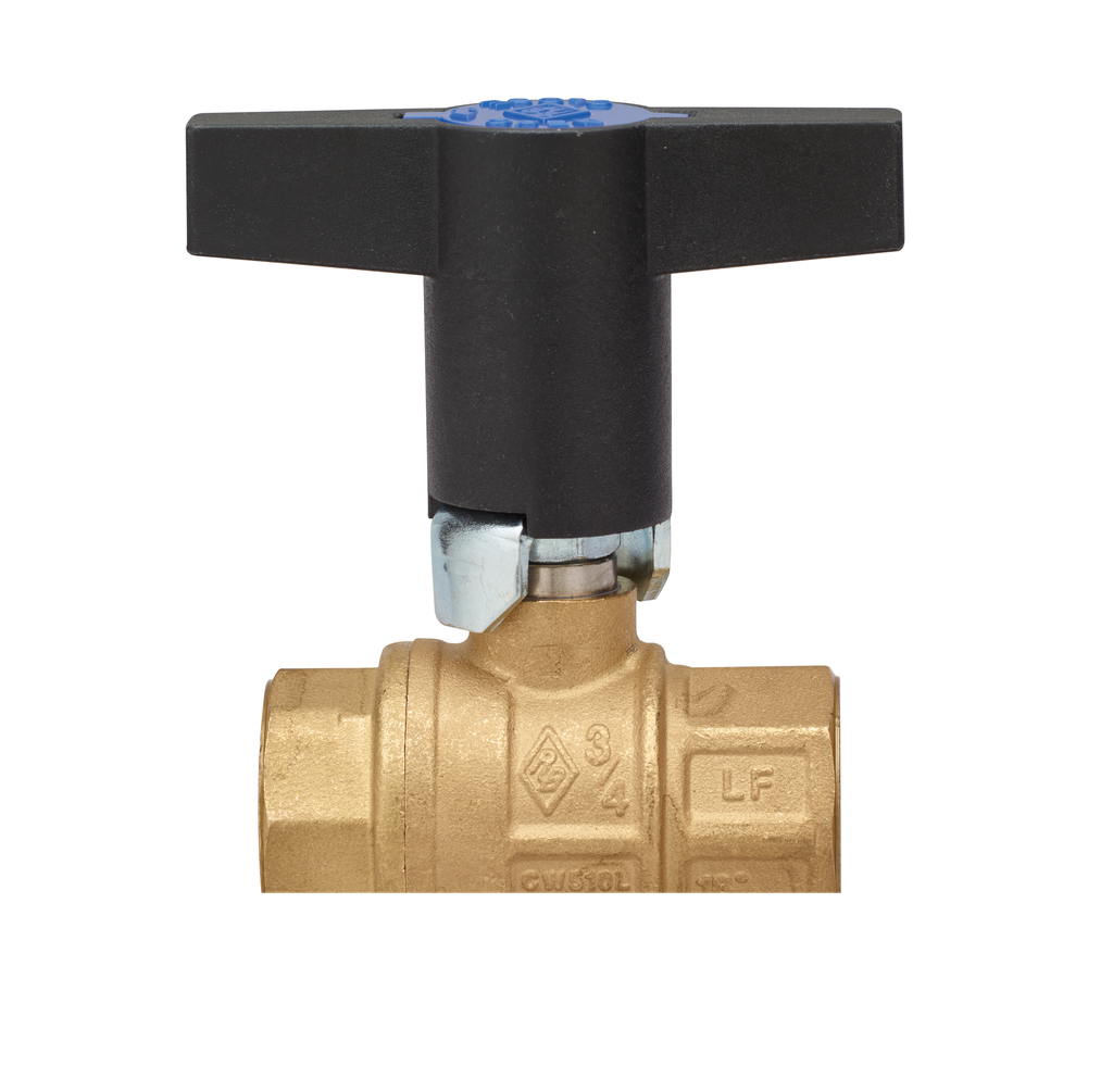 171N LFTP Lead Free Series, Full Port, Brass Ball Valve FNPT Threaded w/ Thermal Plastic Tee Handle