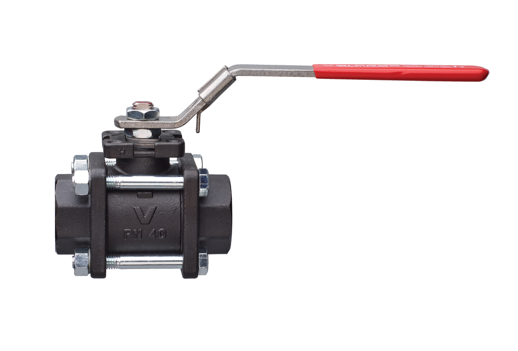 710064 / 710065 Radiamont Series, Full Port 3 pc. Carbon Steel Ball Valve, w/ ISO 5211 Pad and Double "D" Stem for Steam