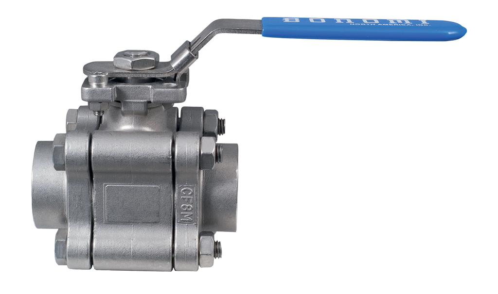 730LL / 731LL / 732LL North America Series Full Port High Performance 3 pc. Stainless Steel Ball Valve w/ Locking Lever and ISO 5211 Mounting Pad