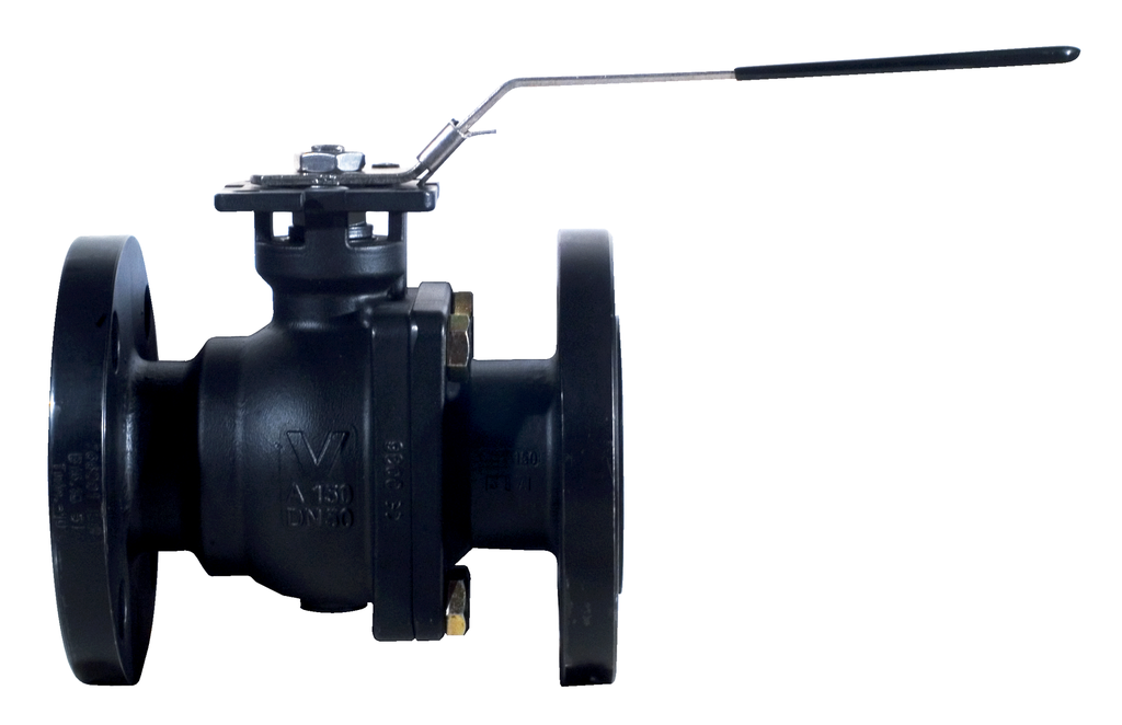 766001 Split-Body Series Carbon Steel Flanged ANSI 150 Split-Body, Full Port Ball Valve w/ Locking Handle and ISO 5211 Direct Mounting Pad