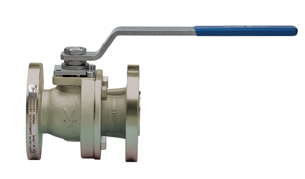 68F000 Split-Body Series API 608 Carbon Steel ANSI 150 Flanged, Full Port, Split-Body Ball Valve w/ ISO 5211 pad and Double "D" Stem