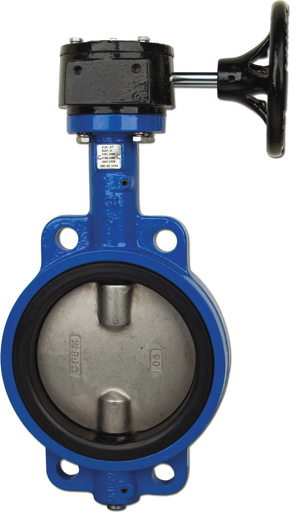 GN500N / GN500S Butterfly Valve Series Gear Operated NSF Approved Rubber-Lined Wafer-Style Butterfly Valve w/ Nylon-Coated SS Disc