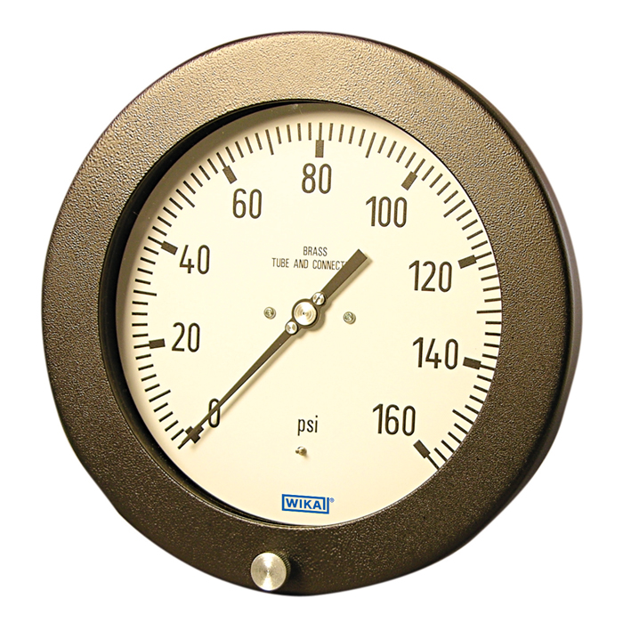 232.25 Series Dry Industrial Pressure Gauge, 4.5" Dial, 0 to 15 psi (ftH2O), 1/4 NPT SS Lower Back Mount