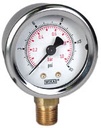 WIKA Industrial Pressure Gauge 2", 15 PSI/Bar, Liquid Filled, 1/4" NPT Lower Mount