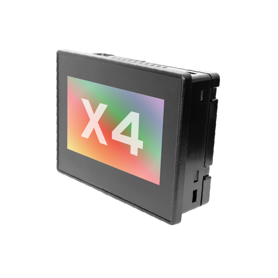 X4 Controller 4.3", 12 DC In, 12 DC Out, 4 Analog In (mA/RTD), 2 Analog Out (mA), WebMI License unlimited preloaded