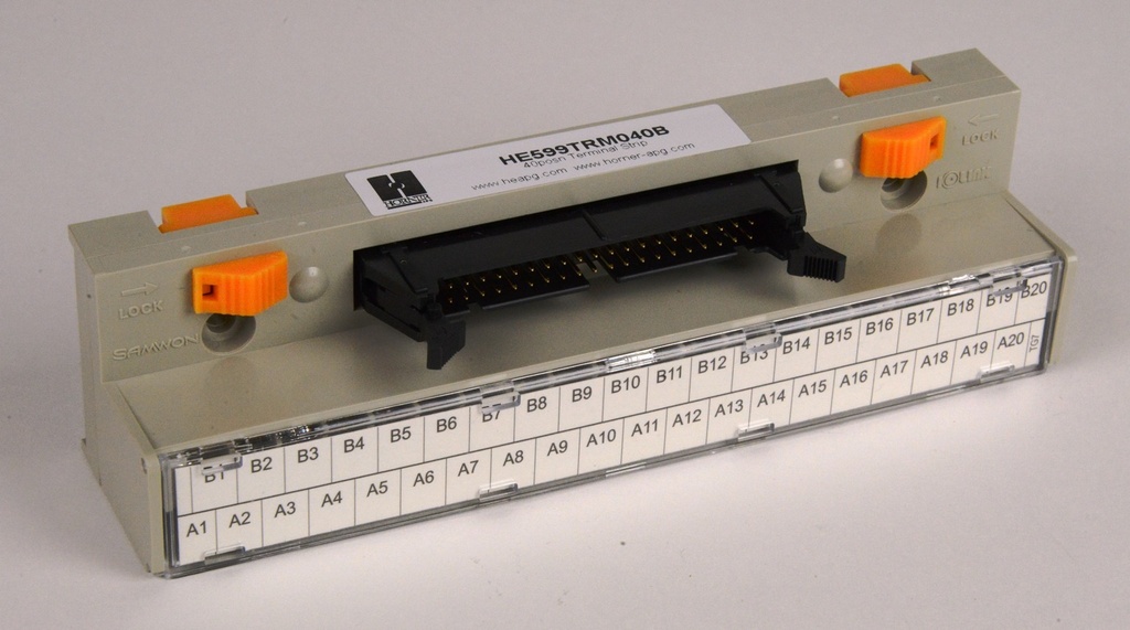 40pin DIN-rail mounted Terminal Strip for 32 point I/O modules.  Requires 40pin Expansion Cable