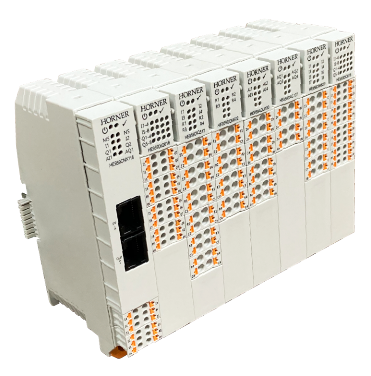 OCS-I/O CsCAN Base. 2 Flexible (Digital or 12-bit Analog) Inputs, 2 Digital Outputs, 1 Universal 16-bit Analog Input, 1 Analog Output. Up to 7 modules per base.