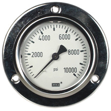 WIKA Front Flange Panel Mount Gauge 2.5", 10,000 PSI