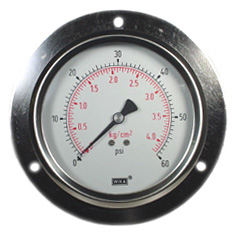 WIKA Front Flange Panel Mount Gauge 4", 60 PSI