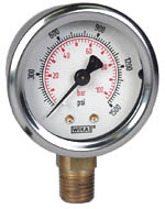 WIKA Industrial Gauge 2", 1500 PSI/Bar, Liquid Filled