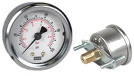 WIKA U-Clamp Panel Mt Pressure Gauge 2", 100 PSI/Bar