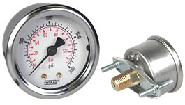 WIKA U-Clamp Panel Mt Pressure Gauge 2", 2000 PSI/Bar