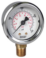 WIKA Industrial Gauge 2", 2000 PSI/Bar, Liquid Filled