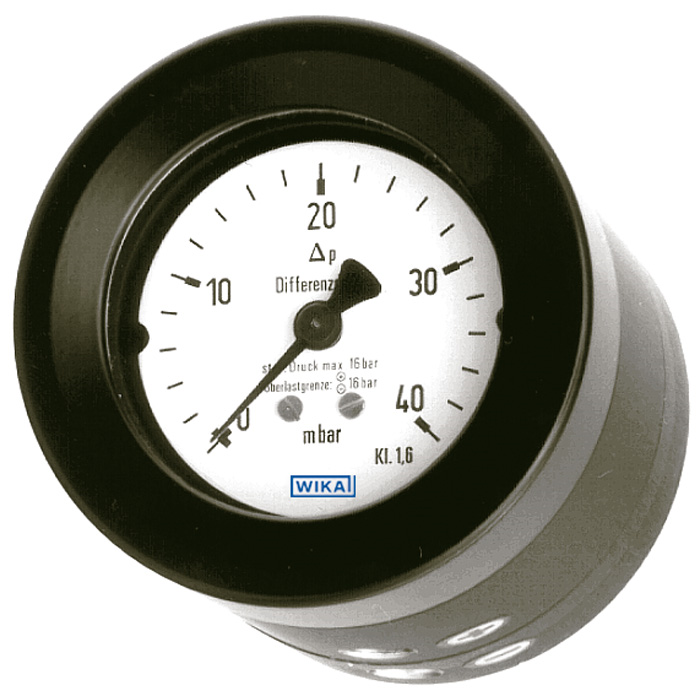 716.05 Series 3" Compact Differential Pressure Gauge, Calibrated Spring Membrane