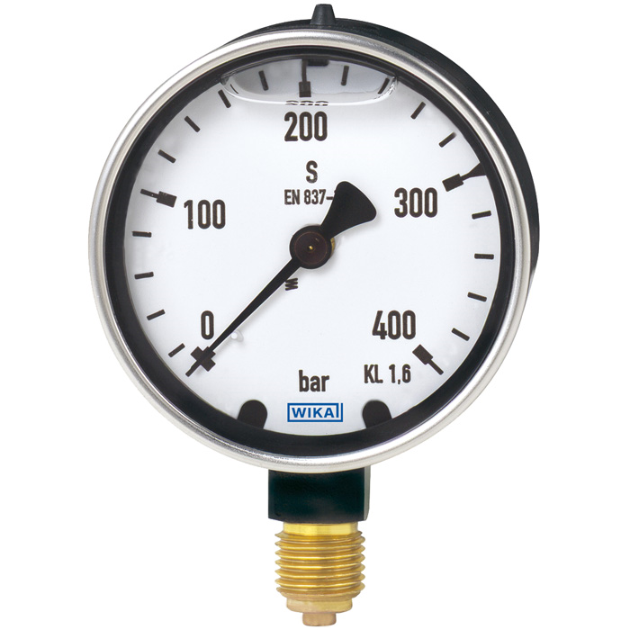 213.40 Series 2.5" Brass Pressure Gauge, Liquid Filled, Brass Wetted Parts