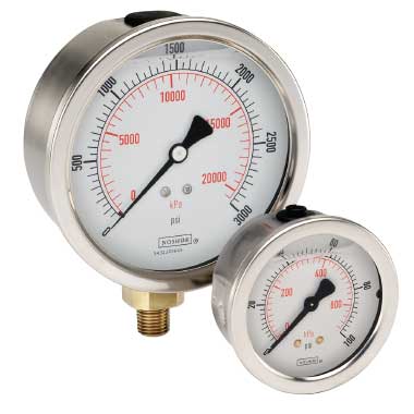 900 Series Liquid Filled Pressure Gauge, 0 psi to 5,000 psi, 7/16-20M Back Connect