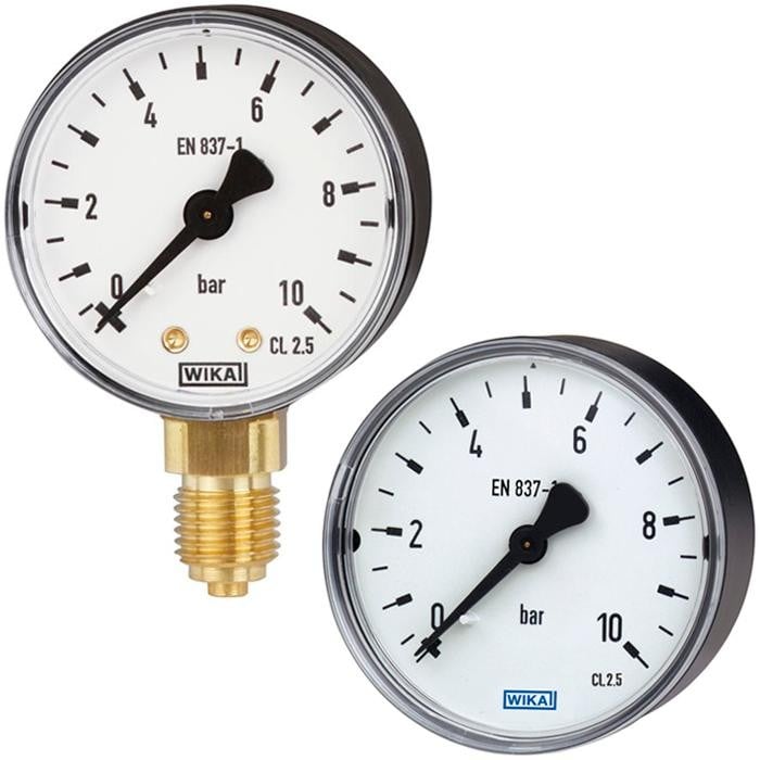 111.10 Series Brass Dry Pressure Gauge, 0 to 2.5 bar