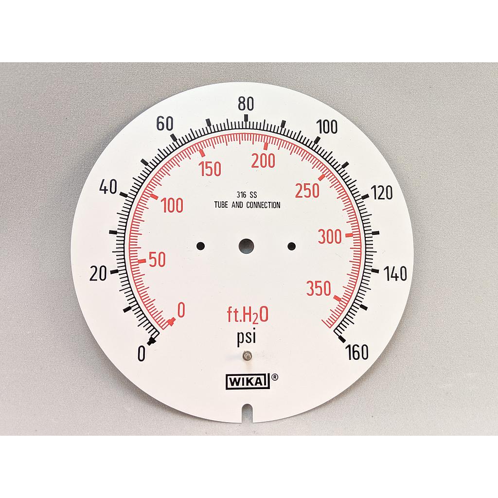 [D5200587] Dial Only, 160 PSI and 370 Feet of Water for 23X.34 Gauge