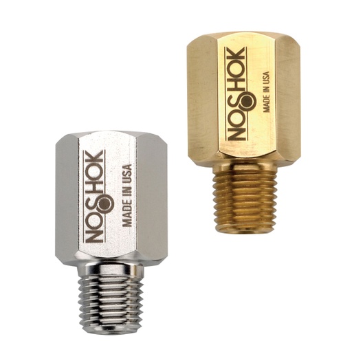 [1125-B] 1/4" NPT, Brass, "B" Disc Installed, 6,000 psi Pressure Rating Sintered Snubber