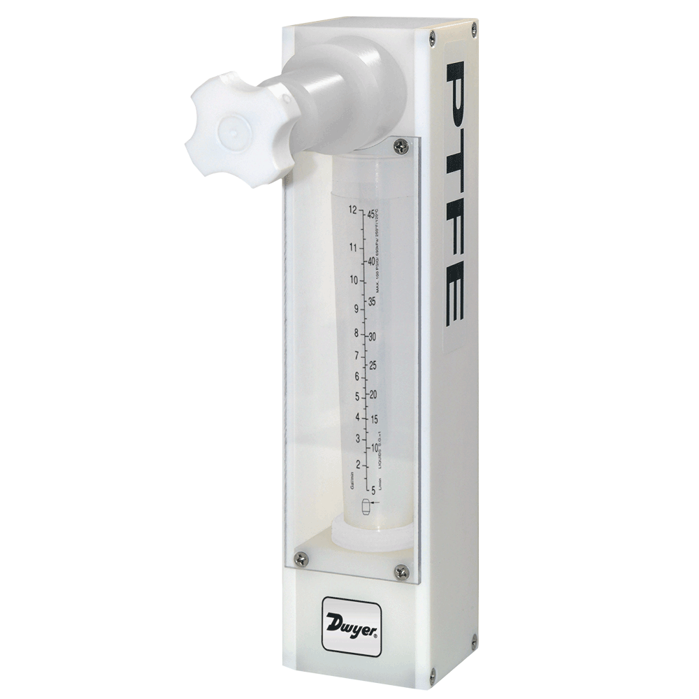 [TVA1115] FLOWMETER, 15.85 GPH FLOW RATE, 1/4" NPT FEMALE CONNECTIONS, WITH VALVE, 75MM LENGTH