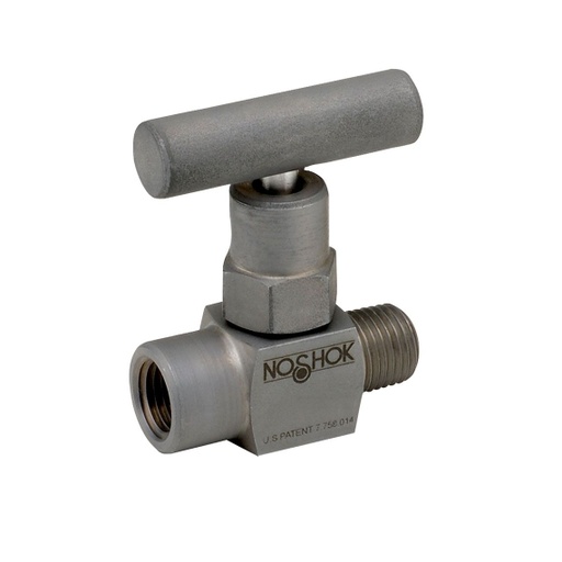 [102-MFS-T1] Mini Valve, Hard Seat, 1/4 NPT Male - 1/4 NPT Female, 316 SS, 0.172" Orifice, Non-Rotating V Tip Stem, EPDM 80 O-Ring, 1" Round Knurled Handle