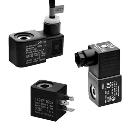 [498318800] AVENTICS CO1 Series Coil, 22 mm, 24 VDC, ISO 6952, Form B, Industry Plug