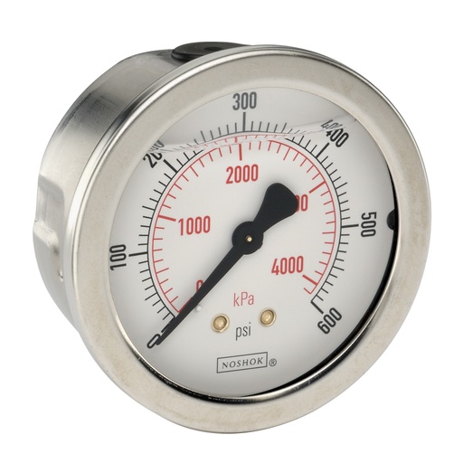 [25-911-SST-1000-psi/kPa] 900 Series Liquid Filled Pressure Gauge, 0 psi to 1,000 psi