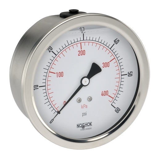 [40-911-100-psi-SSFF] 900 Series Liquid Filled Pressure Gauge, 0 psi to 100 psi, 304SS Front Flange