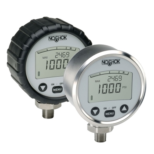 [1000-30/72-2-1-RCP] 1000 Series Digital Pressure Gauge, -30 inHg to 0 to 72 psig, Peak Memory - Standard, Rubber Case Protector