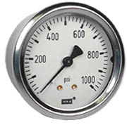 [4270925] 212.53 Series Industrial Brass Dry Pressure Gauge, 0 to 1000 psi