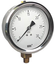 [4271611] 212.53 Series Industrial Brass Dry Pressure Gauge, 0 to 30 psi