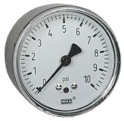 [4204221] 611.10 Series Dry Capsule Pressure Gauge, 2.5" Dial, 0 to 10 psi, 1/4 NPT Brass Center Back Mount