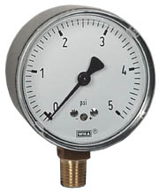 [9851933] 611.10 Series Brass Dry Capsule Pressure Gauge, 0 to 5 psi