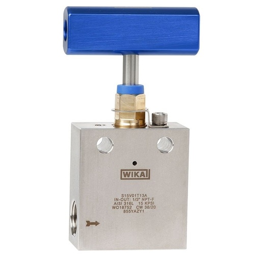 [81643059] HPNV Series High Pressure Needle Valve, 316L SS, 1/4" Coned & Threaded, 30000 psi Pressure Rating