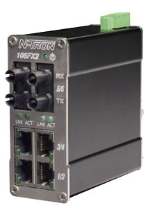 [106FXE2-ST-15-MDR] 100 Series, 6-Port, N-Tron 106FX2 MDR Unmanaged Industrial Ethernet Switch, ST 15km