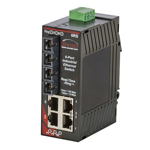 [SL-6RS-4SC-D1] SL Series, 6-Port, Sixnet SL-6RS Ethernet Ring Switch with Monitoring, SC 4km