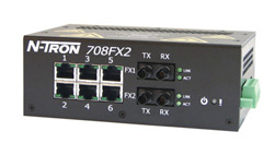 [708FXE2-ST-40] NT-700 Series, 8-Port, N-Tron 708FX2 Managed Industrial Ethernet Switch, ST 40km