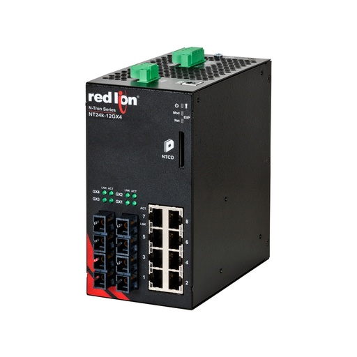 [NT24k-12GX4-SC] NT24k Series, 12-Port, N-Tron NT24k®-12GX4 Managed Gigabit Ethernet Switch, SC