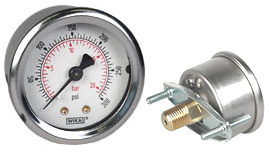 [4315073-0002] WIKA U-Clamp Panel Mt Pressure Gauge 2", 300 PSI/Bar