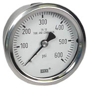 [52803330] WIKA Stainless Pressure Gauge 2.5", 600 PSI, Liquid Filled