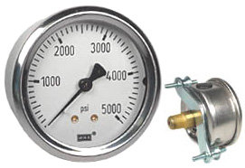 [52941218] WIKA U-Clamp Panel Mount Pressure Gauge 2.5", 5000 PSI