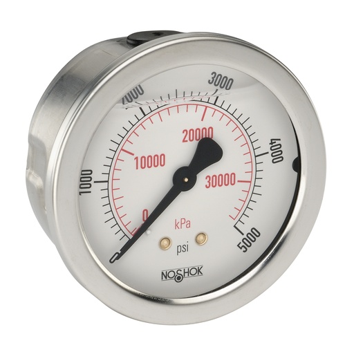 [25-911-300-psi/kPa-SPMC-SSFR] 900 Series Liquid Filled Pressure Gauge, 300 PSI, 304 SS Panel Mount Clamp, 304 SS Flange Ring (copy)