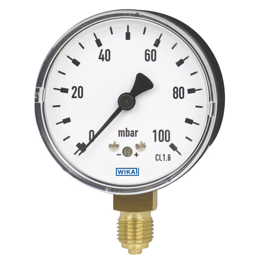 [631.10-B-BABUZZ-GB-BZZEZZZ-ZZZV3ABZZ2CBKAMC] 631.10 Series 2" or 2.5" Plastic or SS Dry Low Pressure Capsule Gauge, SS Wetted Parts