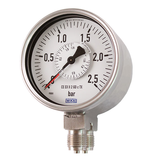 [733.02-BBC-GD-5AZHZZ-ZZZZV3IJZZ2UMO] 733.02 Series 4" Differential Pressure Gauge, Parallel Entry, Liquid Filled